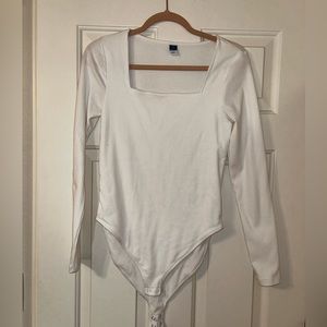 Old Navy Square neck ripped bodysuit